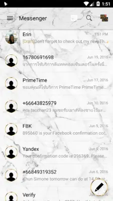 SMS Messages MarbleWhite Theme android App screenshot 4